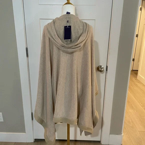 RALPH LAUREN PURPLE LABEL COLLECTION Cashmere hooded Poncho Sweater M/L